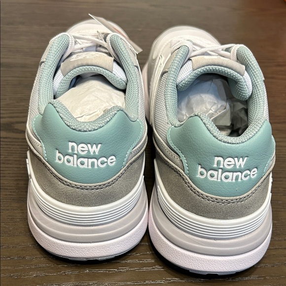 New Balance Women's 574 Greens V2 Light Gray and White Sneakers - Picture 3 of 6